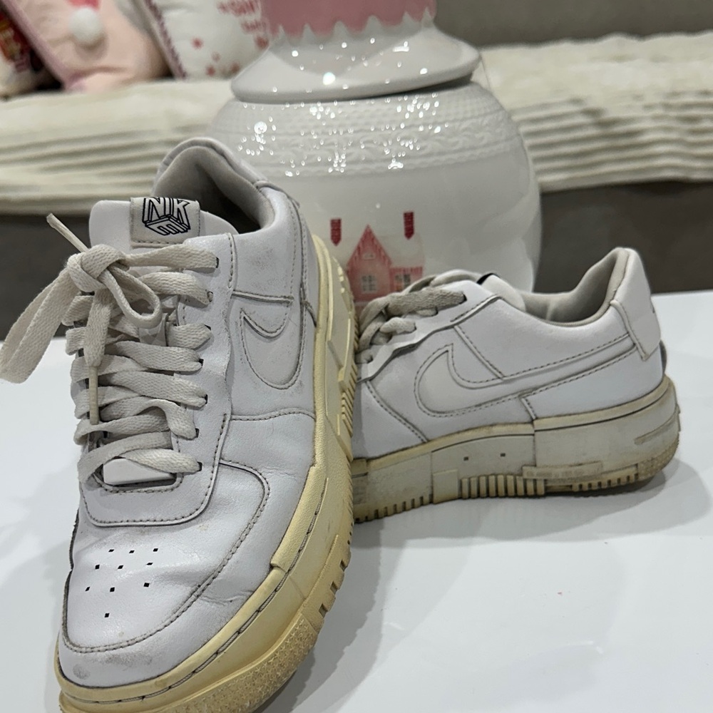 NK Women's White and Cream Sneakers